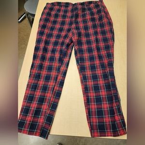 Red plaid work pants